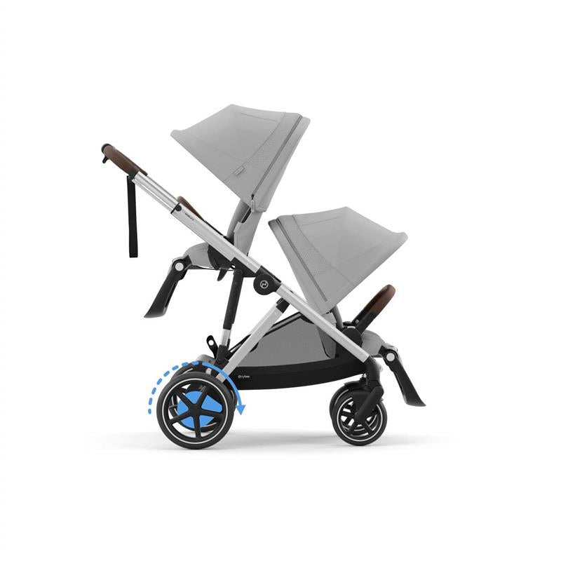 Cybex - Egazelle S Single-to-Double Stroller, Silver Frame With Stone Grey Seat Image 5