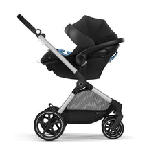Cybex - EOS 5-in-1 Travel System Stroller + Lightweight Aton G Swivel Infant Car Seat, Moon Black, Silver Frame Image 2