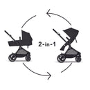 Cybex - EOS Travel System, Stroller + Aton G Infant Car Seat Moon Black (Silver Frame) Image 9