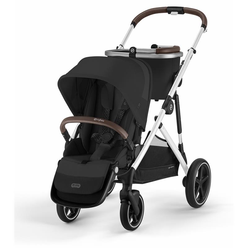 cybex gazelle s 2 double stroller bundle Cybex - Gazelle S 2 Double Stroller Bundle, Moon Black/Silver Frame