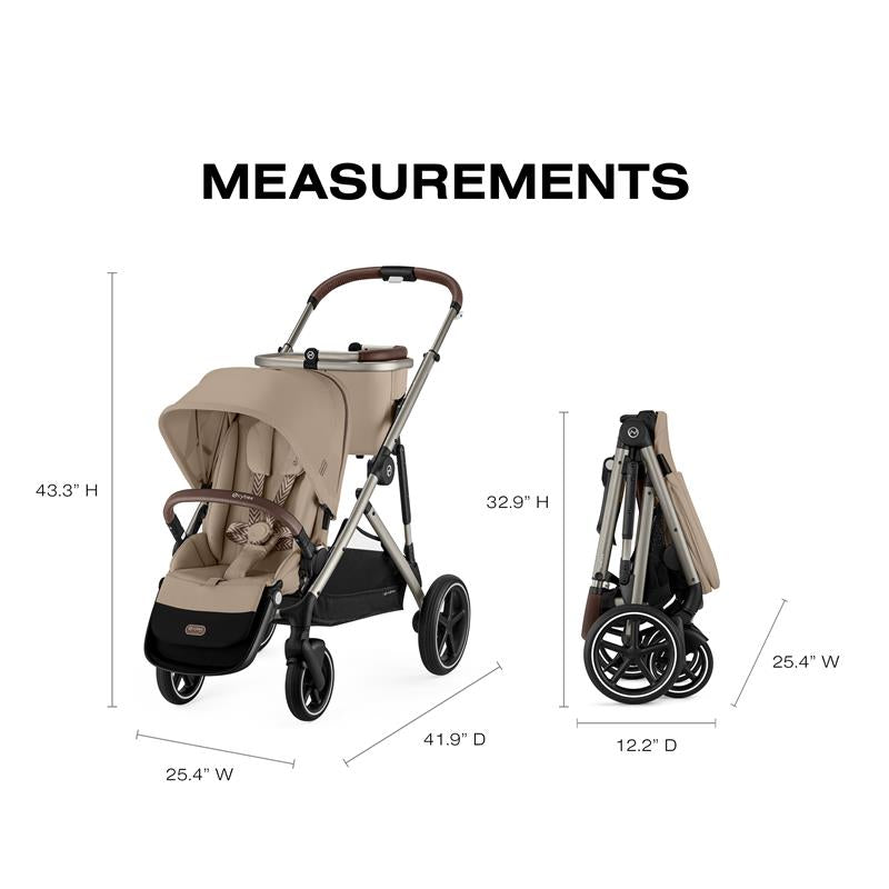 cybex ガゼルs Cybex - Gazelle S 2 Single-to-Double Stroller, Taupe Frame/Almond Beige