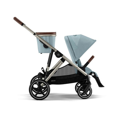 Cybex - Gazelle S 2 Single-to-Double Stroller, Taupe Frame/Storrmy Blue Image 1