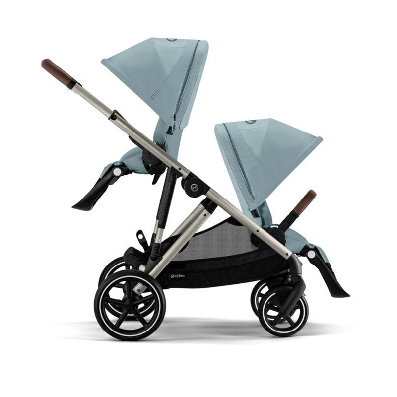 Cybex - Gazelle S 2 Single-to-Double Stroller, Taupe Frame/Storrmy Blue Image 3
