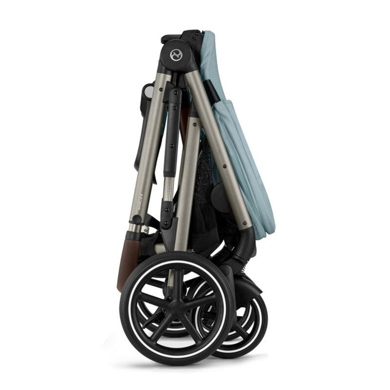 Cybex - Gazelle S 2 Single-to-Double Stroller, Taupe Frame/Storrmy Blue Image 7