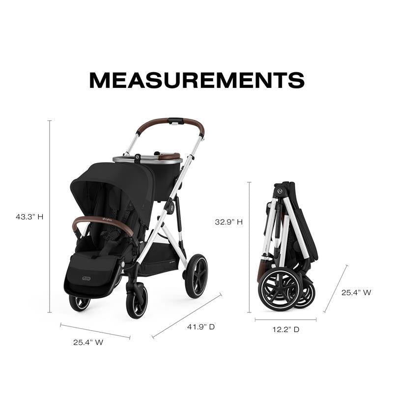 Cybex - Gazelle S 2 Single-to-Double Stroller, Silver Frame/Moon Black Image 6