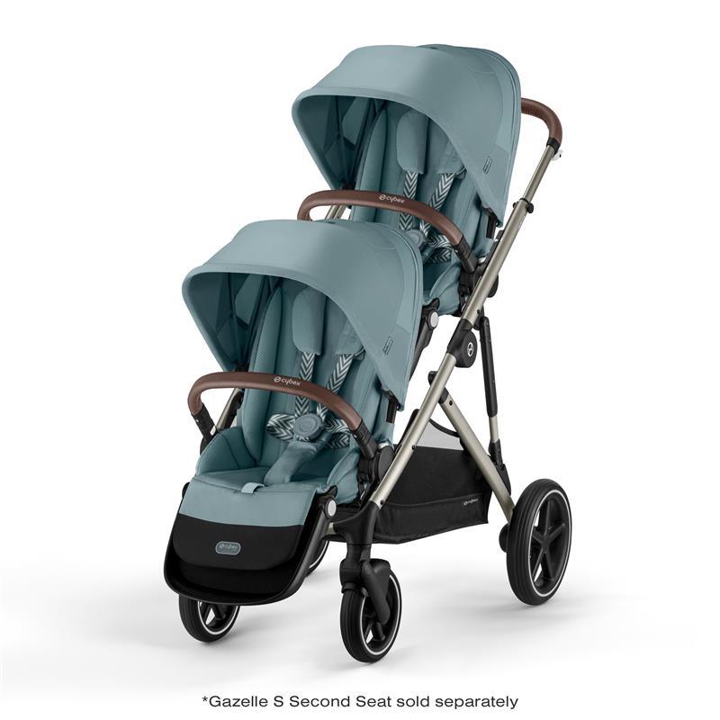 Cybex - Gazelle S 2 Stroller, Taupe Frame With Sky Blue Seat + Second Seat Image 1
