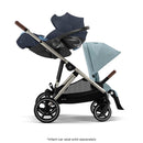 Cybex - Gazelle S 2 Stroller, Taupe Frame With Sky Blue Seat + Second Seat Image 13