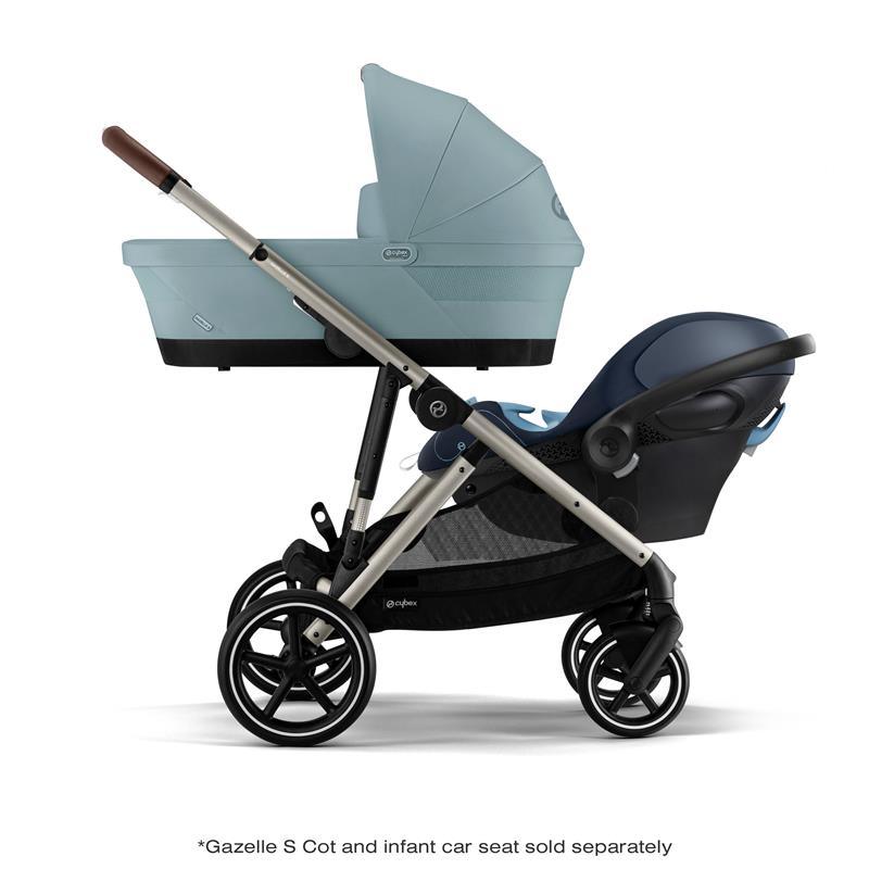 Cybex - Gazelle S 2 Stroller, Taupe Frame With Sky Blue Seat + Second Seat Image 14