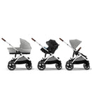 Cybex Gazelle S Single-to-Double Stroller, Silver Frame With Stone Grey Seat Image 10