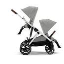 Cybex Gazelle S Single-to-Double Stroller, Silver Frame With Stone Grey Seat Image 2