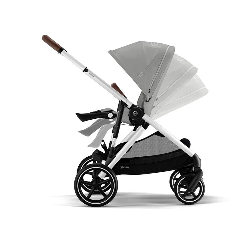 Cybex Gazelle S Single-to-Double Stroller, Silver Frame With Stone Grey Seat Image 4