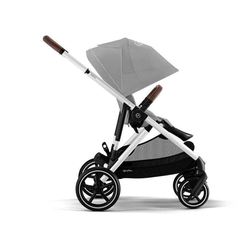 Cybex Gazelle S Single-to-Double Stroller, Silver Frame With Stone Grey Seat Image 7