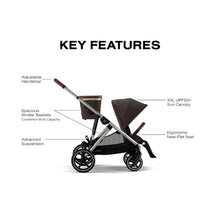 Cybex Gazelle S Single-to-Double Stroller, Taupe Frame With Chocolate Brown Seat Image 2