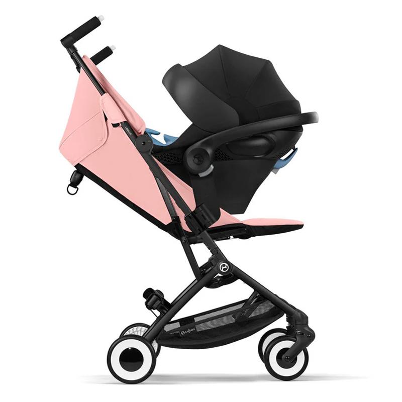 pink and black stroller and car seat Cybex - Libelle 2 Stroller, Black Frame with Candy Pink Seat