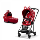 Cybex - Mios 3 Stroller Complete + Carry Cot, Matte Black Frame/Petticoat Red  Image 1