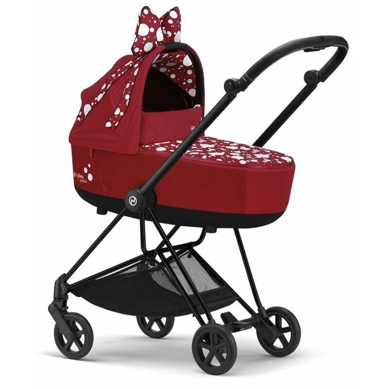 Cybex - Mios 3 Stroller Complete + Carry Cot, Matte Black Frame/Petticoat Red  Image 2