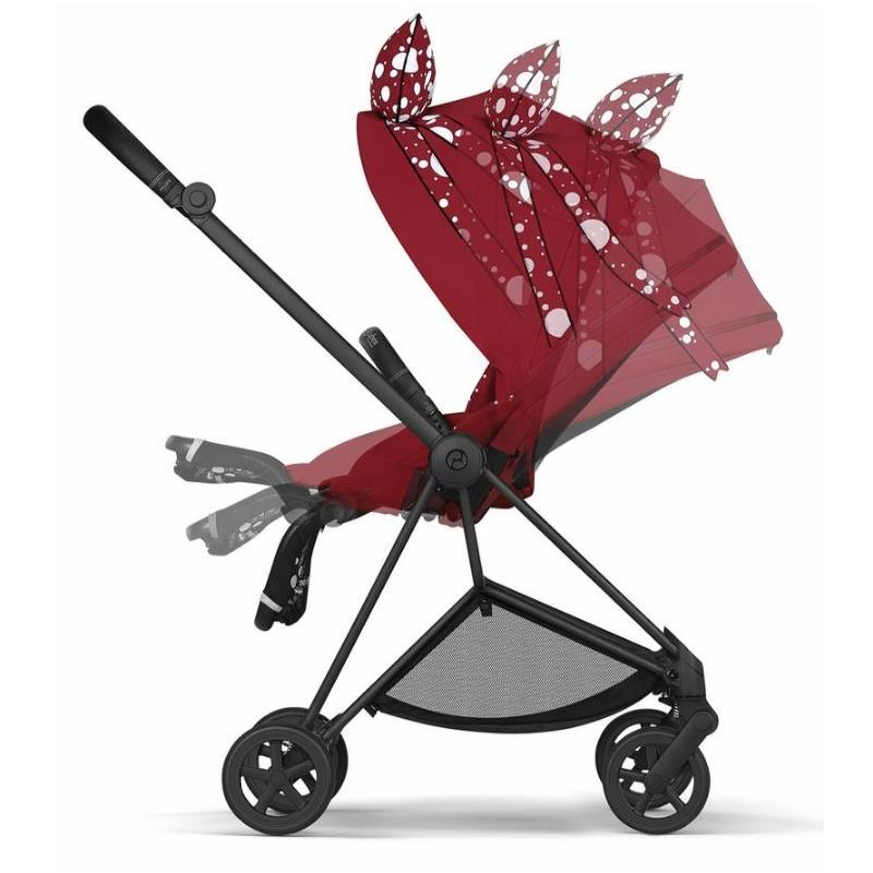 Cybex - Mios 3 Stroller Complete + Carry Cot, Matte Black Frame/Petticoat Red  Image 4