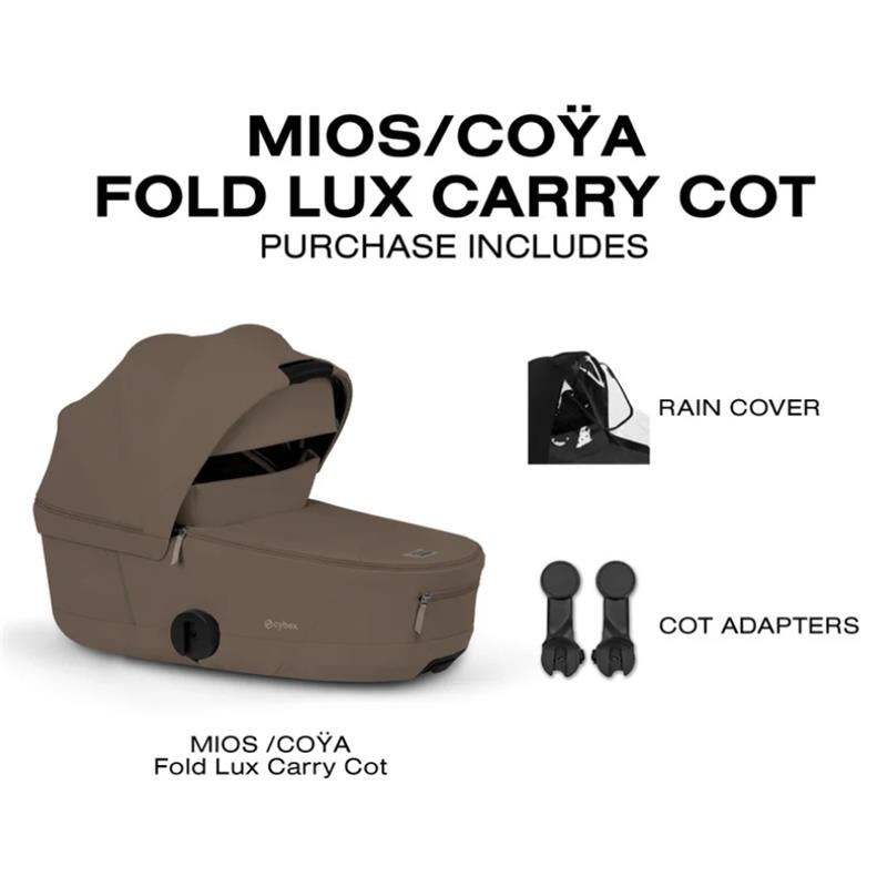 Cybex Mios/Coya Fold Lux Carry Cot, Coconut Brown