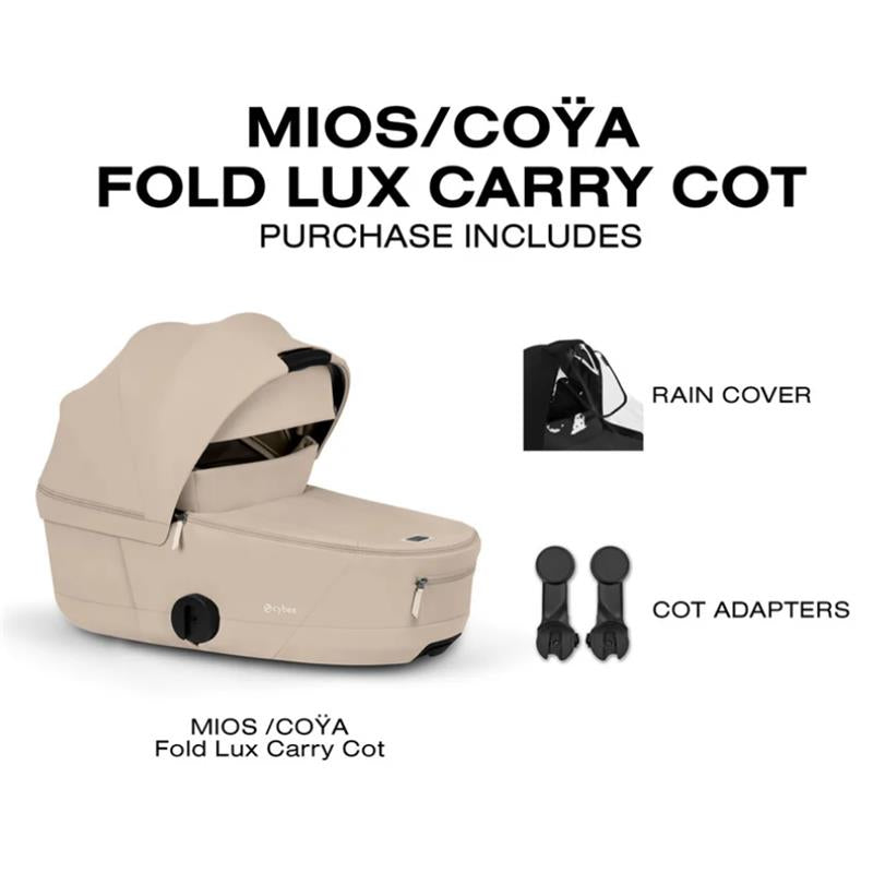 Cybex Mios/Coya Fold Lux Carry Cot, Cozy Beige Image 6