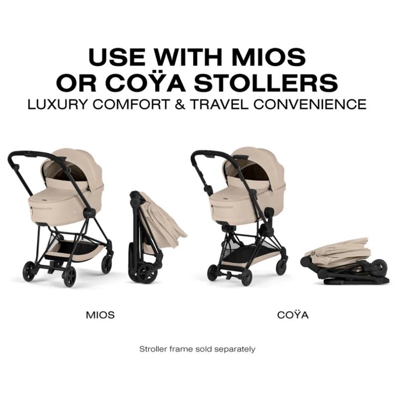 Cybex Mios/Coya Fold Lux Carry Cot, Cozy Beige Image 7