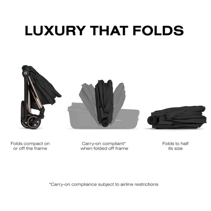 Cybex Mios/Coya Fold Lux Carry Cot, Sepia Black Image 5