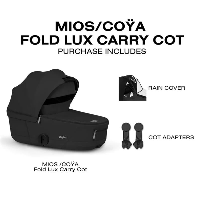 Cybex Mios/Coya Fold Lux Carry Cot, Sepia Black Image 6