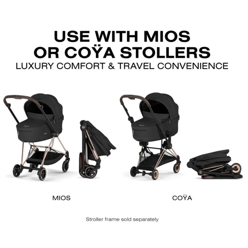 Cybex Mios/Coya Fold Lux Carry Cot, Sepia Black Image 7