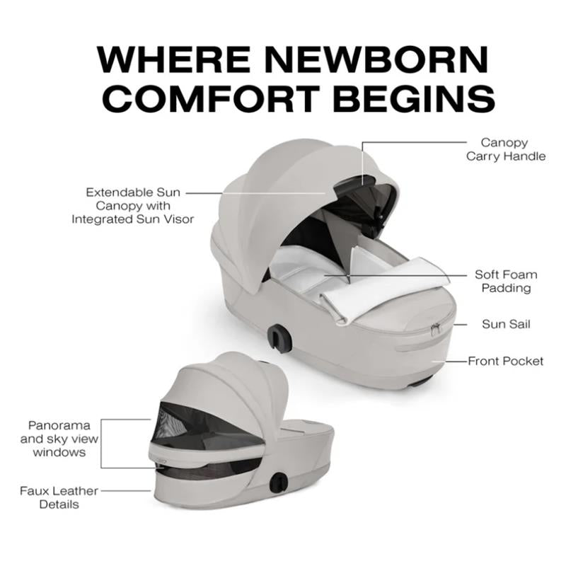 Cybex Mios/Coya Fold Lux Carry Cot Style Collection, City Grey Image 4