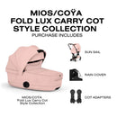 Cybex Mios/Coya Fold Lux Carry Cot Style Collection, Peach Pink  Image 6