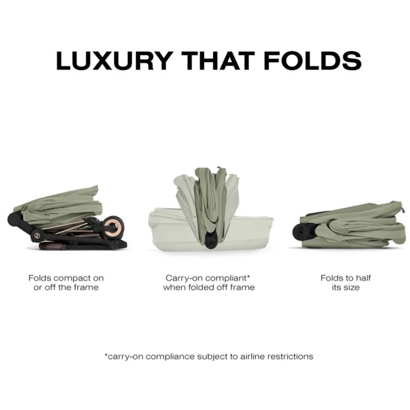CYBEX MIOS/COYA Fold Lux Carry Cot Style Collection, Sage Green Image 5