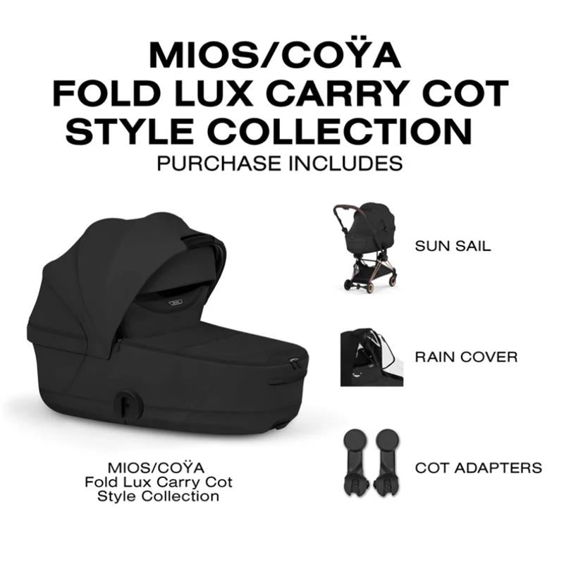 Cybex Mios/Coya Fold Lux Carry Cot Style Collection, Sepia Black Image 6