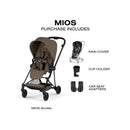 Cybex Mios Stroller, Matte Black Frame/Coconut Brown Lux Seat Coconut Brown Image 7