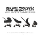 Cybex Mios Stroller, Matte Black Frame/Coconut Brown Lux Seat Coconut Brown Image 8