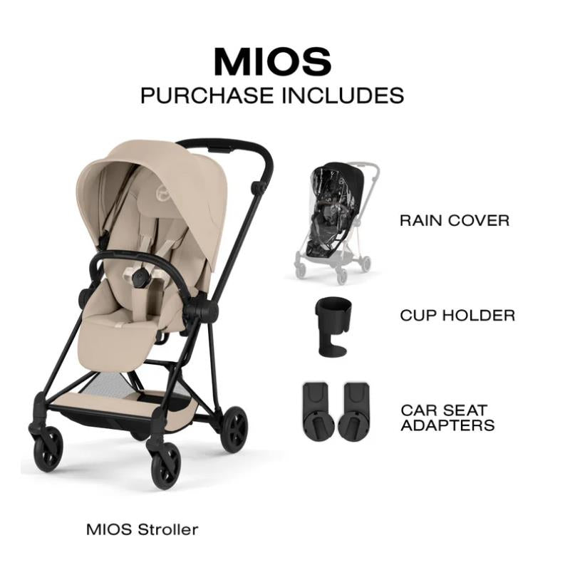 Cybex Mios Stroller, Matte Black Frame/Cozy Beige Lux Seat Image 8