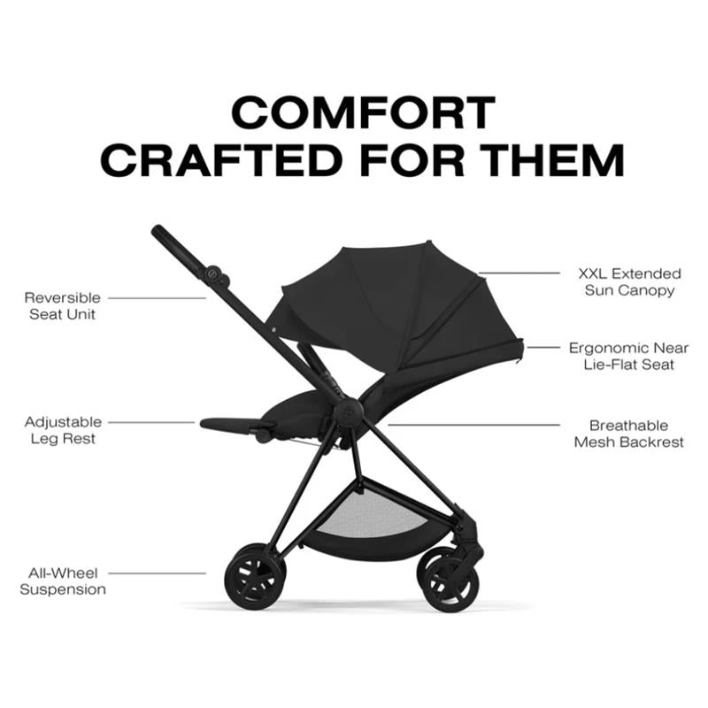 cybex melio car seat Mios Comfort Stroller Matte Black Frame/Sepia Black