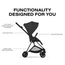 Cybex Mios Stroller, Matte Black Frame/Sepia Black Lux Seat Image 7
