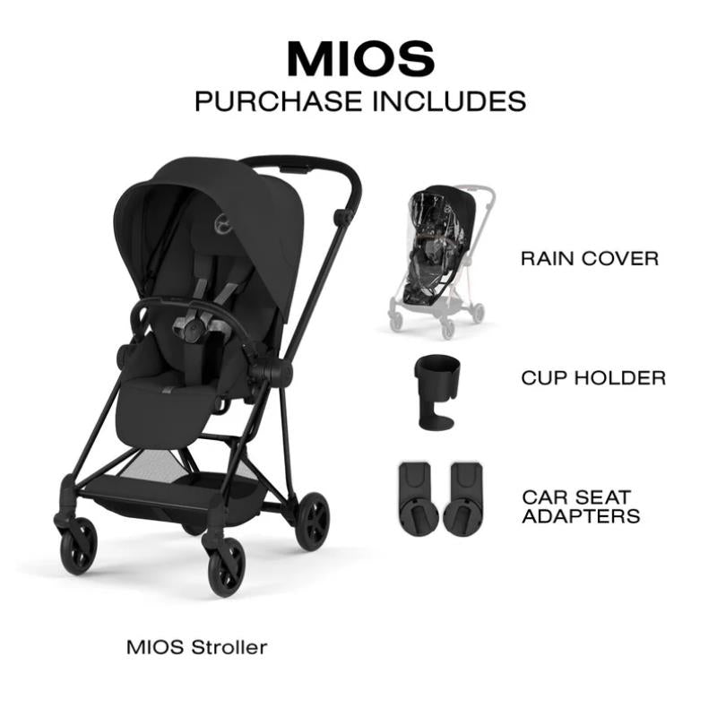 Cybex Mios Stroller, Matte Black Frame/Sepia Black Lux Seat Image 8