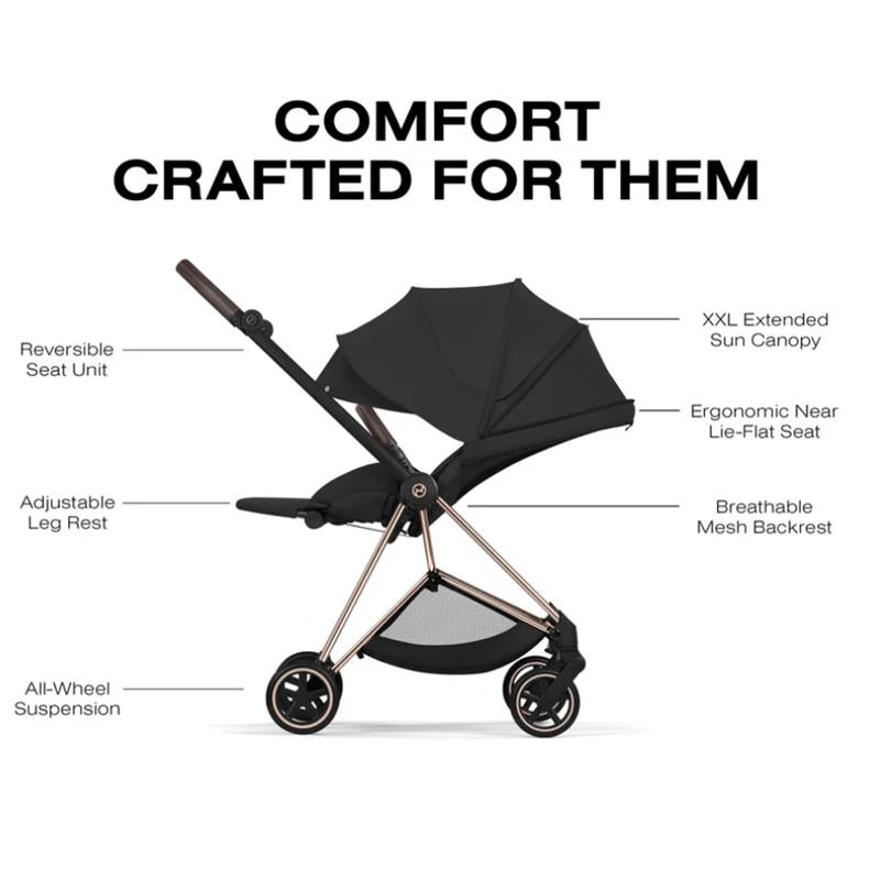 Cybex Mios Stroller, Rose Gold Frame/Sepia Black Lux Seat Image 6