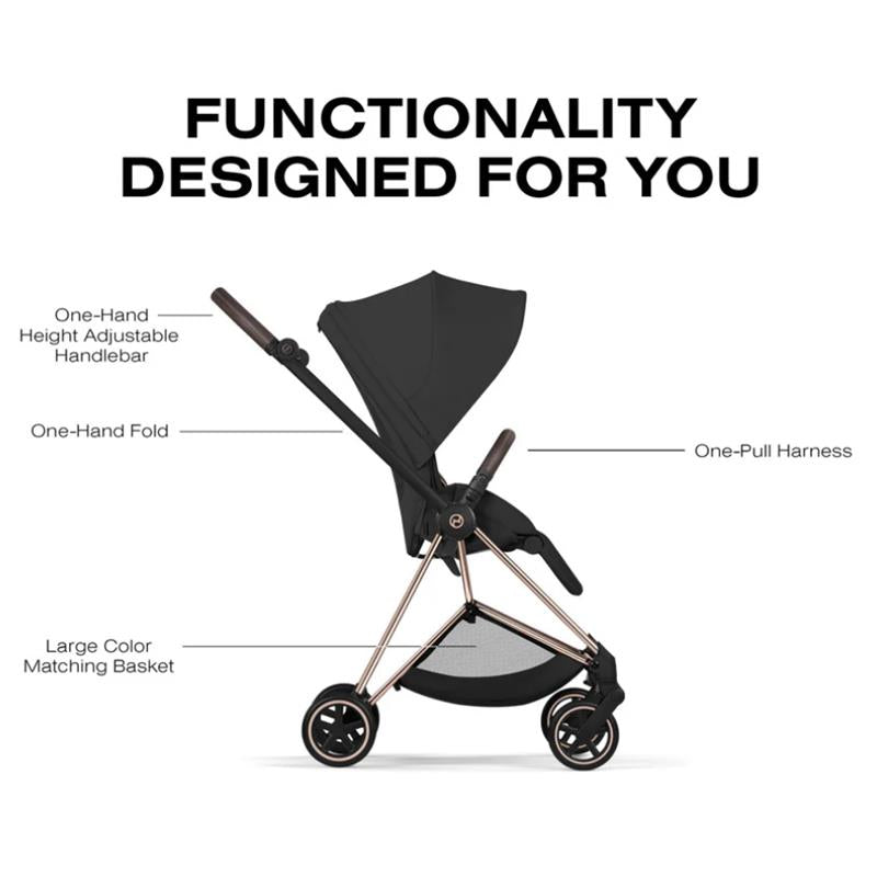 Cybex Mios Stroller, Rose Gold Frame/Sepia Black Lux Seat Image 7