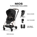 Cybex Mios Stroller, Rose Gold Frame/Sepia Black Lux Seat Image 8