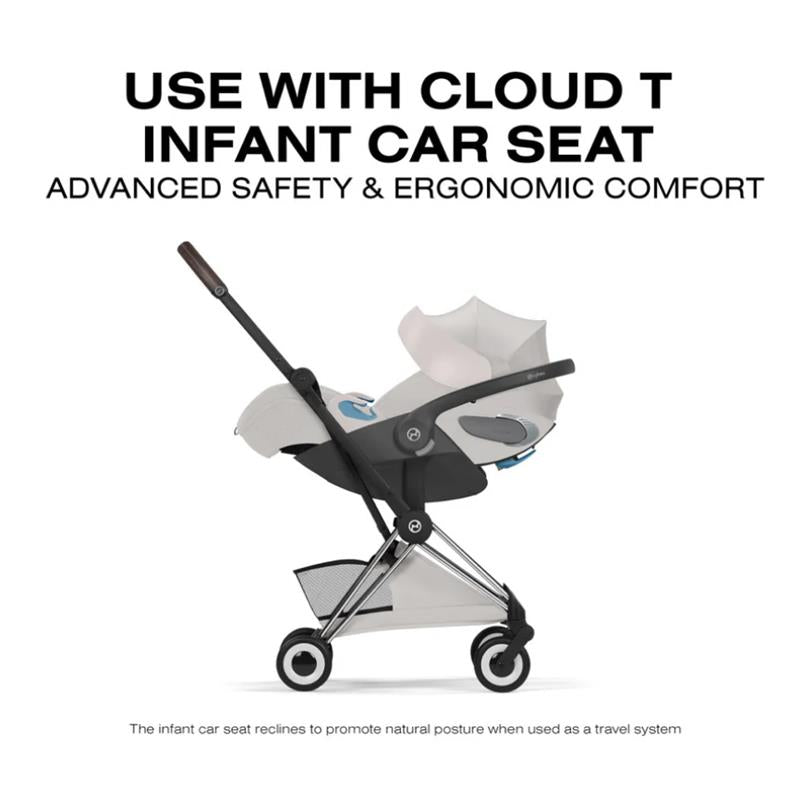 Cybex Platinum Coya Stroller Style Collection, Chrome Frame/City Grey