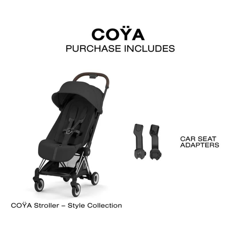 Cybex Platinum Coya Stroller Style Collection, Chrome Frame/Sepia Black Lux Seat Image 6