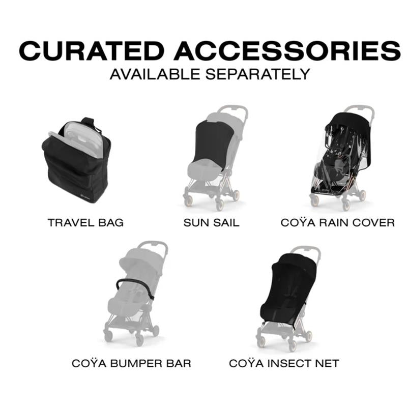 Cybex Platinum Coya Stroller Style Collection, Matte Black Frame/Cozy Beige Lux Seat Image 10