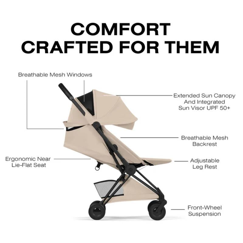 Cybex Platinum Coya Stroller Style Collection, Matte Black Frame/Cozy