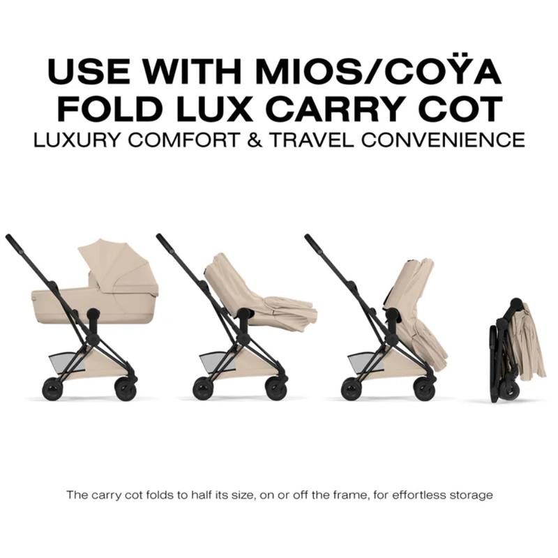 Cybex Platinum Coya Stroller Style Collection, Matte Black Frame/Cozy Beige Lux Seat Image 8