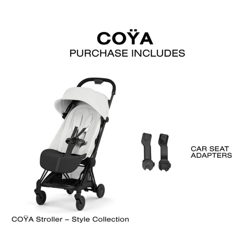Cybex Platinum Coya Stroller Style Collection, Matte Black Frame/Off W