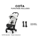 Cybex Platinum Coya Stroller Style Collection, Matte Black Frame/Off White Lux Seat Image 7