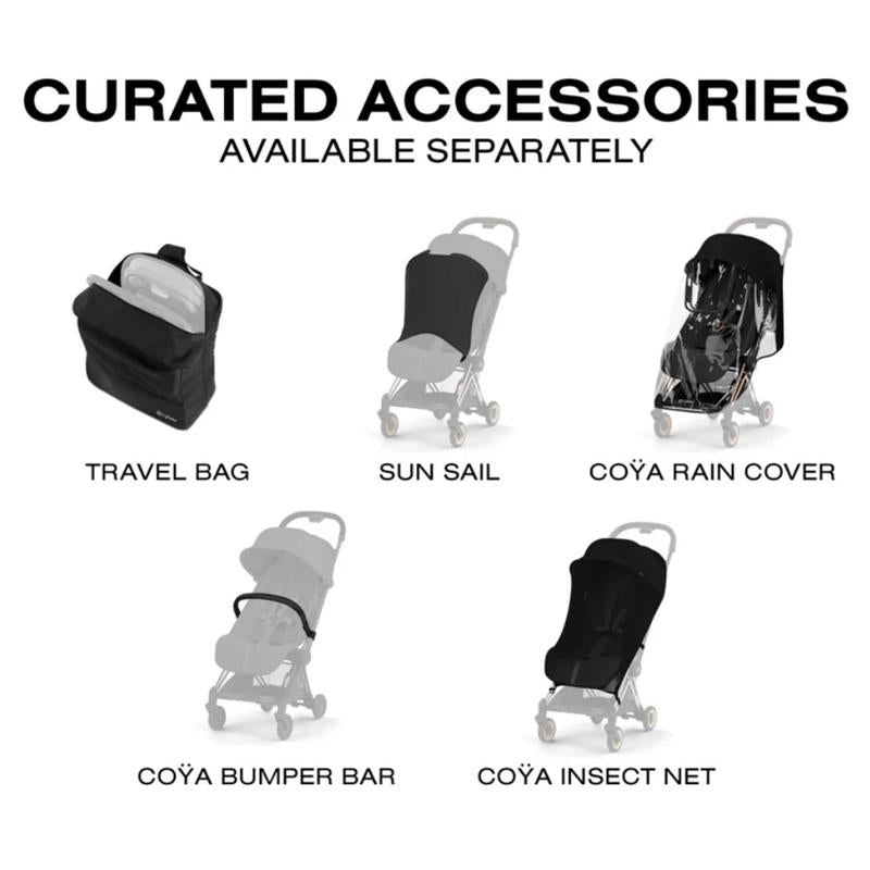 Cybex Platinum Coya Stroller Style Collection, Matte Black Frame/Off White Lux Seat Image 9