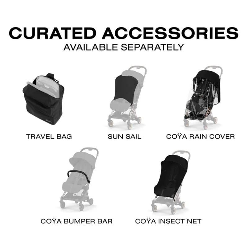 Cybex Platinum Coya Stroller Style Collection, Matte Black Frame/Sepia Black Lux Seat Image 10
