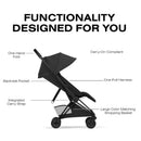 Cybex Platinum Coya Stroller Style Collection, Matte Black Frame/Sepia Black Lux Seat Image 3